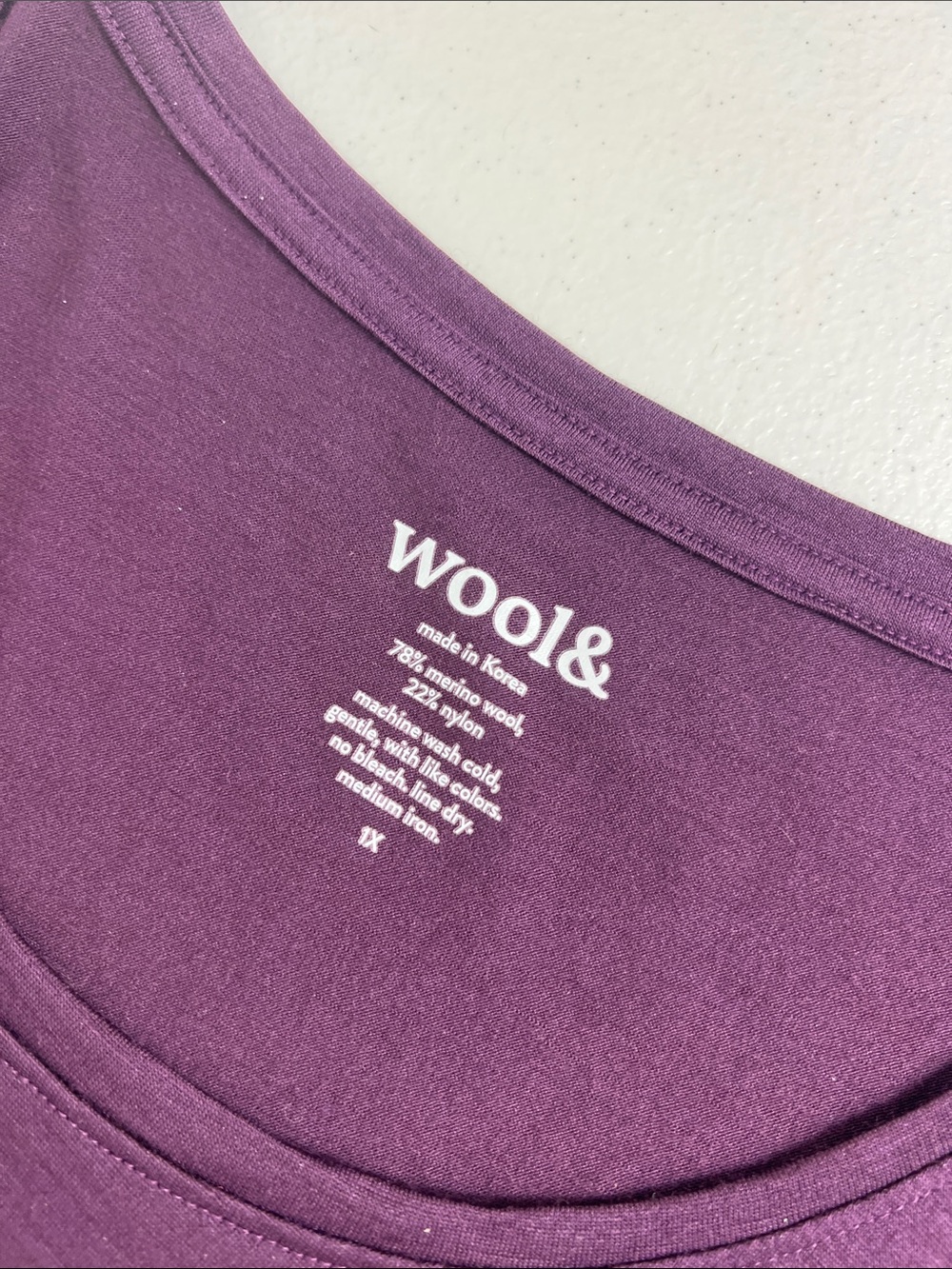 Wool& Sz 1X Merino Wool Stella Short Sleeve Tee Marionberry EUC Travel Capsule - Picture 3 of 7